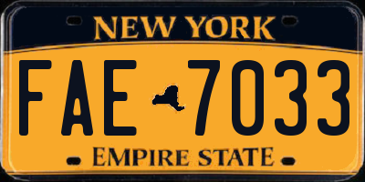 NY license plate FAE7033