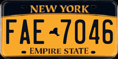 NY license plate FAE7046