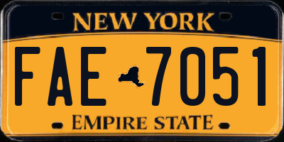 NY license plate FAE7051