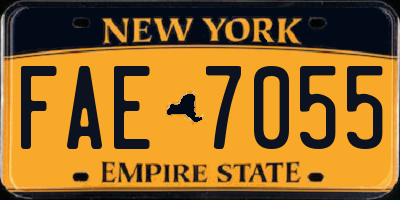 NY license plate FAE7055