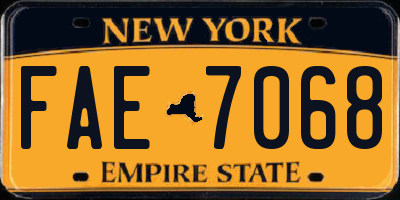 NY license plate FAE7068