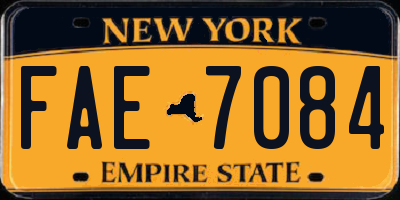 NY license plate FAE7084