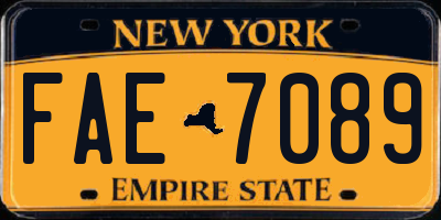 NY license plate FAE7089