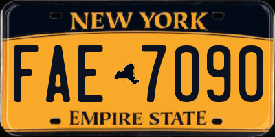 NY license plate FAE7090