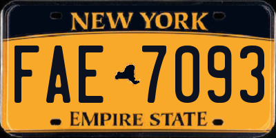 NY license plate FAE7093