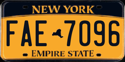 NY license plate FAE7096