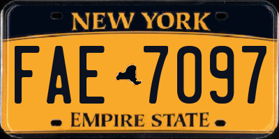 NY license plate FAE7097