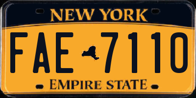 NY license plate FAE7110