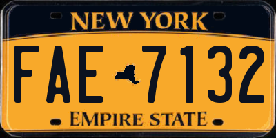 NY license plate FAE7132