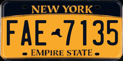 NY license plate FAE7135