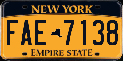 NY license plate FAE7138