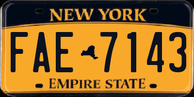 NY license plate FAE7143