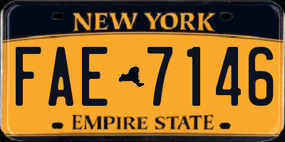 NY license plate FAE7146