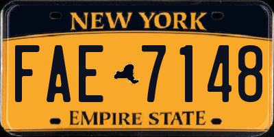 NY license plate FAE7148