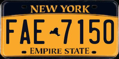 NY license plate FAE7150