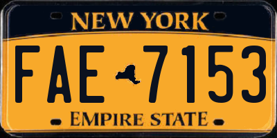 NY license plate FAE7153