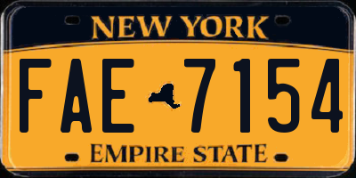 NY license plate FAE7154