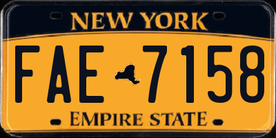 NY license plate FAE7158