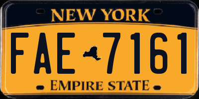 NY license plate FAE7161