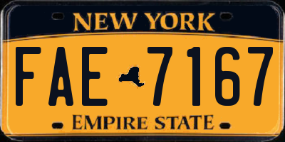 NY license plate FAE7167