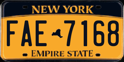 NY license plate FAE7168