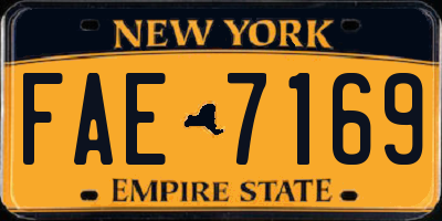 NY license plate FAE7169