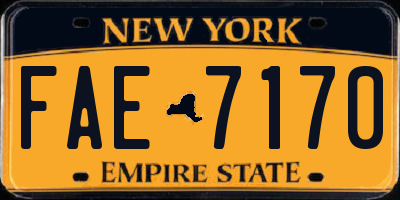 NY license plate FAE7170