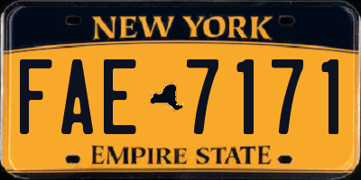 NY license plate FAE7171