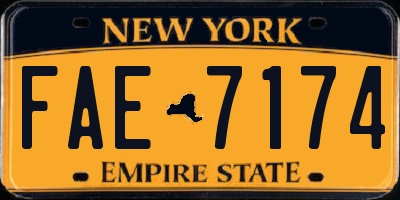 NY license plate FAE7174