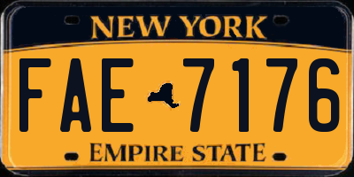 NY license plate FAE7176