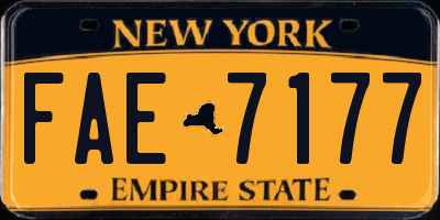 NY license plate FAE7177