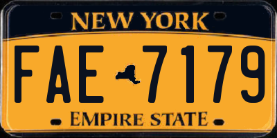 NY license plate FAE7179