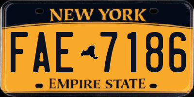 NY license plate FAE7186