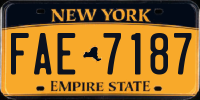 NY license plate FAE7187