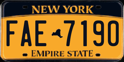 NY license plate FAE7190