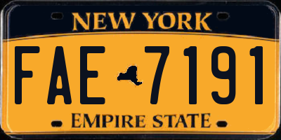 NY license plate FAE7191