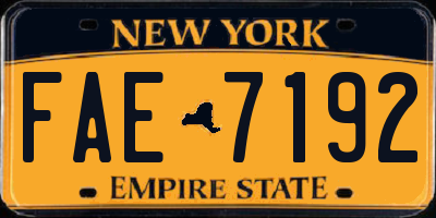 NY license plate FAE7192