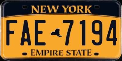 NY license plate FAE7194