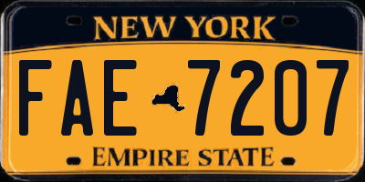 NY license plate FAE7207