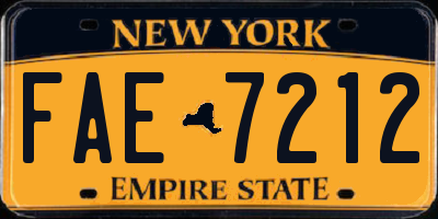 NY license plate FAE7212
