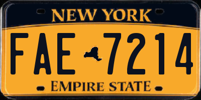 NY license plate FAE7214