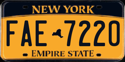 NY license plate FAE7220