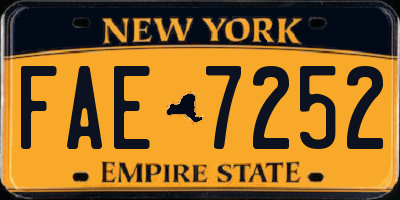 NY license plate FAE7252