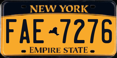 NY license plate FAE7276