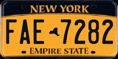 NY license plate FAE7282