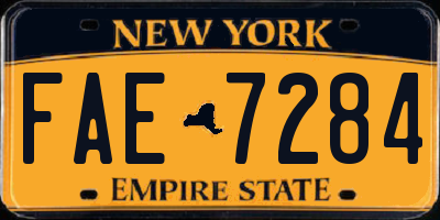 NY license plate FAE7284
