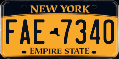 NY license plate FAE7340