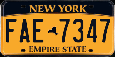 NY license plate FAE7347