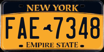 NY license plate FAE7348