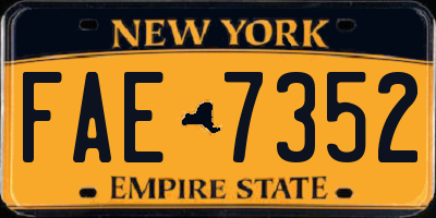 NY license plate FAE7352